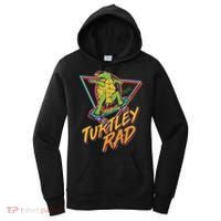 Funny Retro 80's Turtley Rad Skateboarding Turtle Women's Hoodie thumb 0