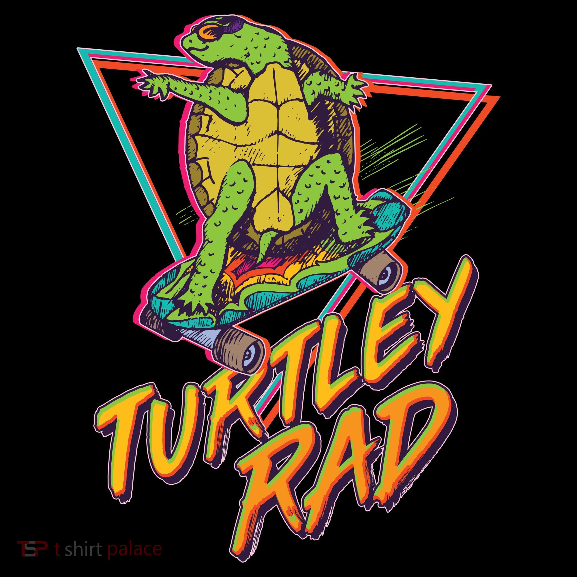 Funny Retro 80's Turtley Rad Skateboarding Turtle Women's Hoodie
