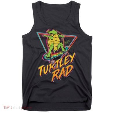 Funny Retro 80's Turtley Rad Skateboarding Turtle Tank Top