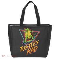 Funny Retro 80's Turtley Rad Skateboarding Turtle Tote Bag thumb 0