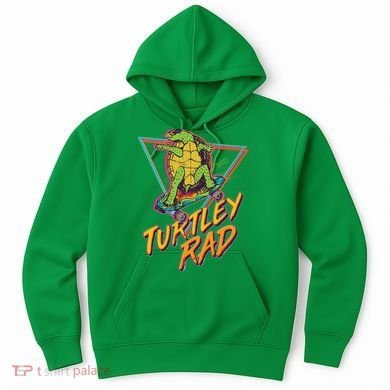 Funny Retro 80's Turtley Rad Skateboarding Turtle Hoodie