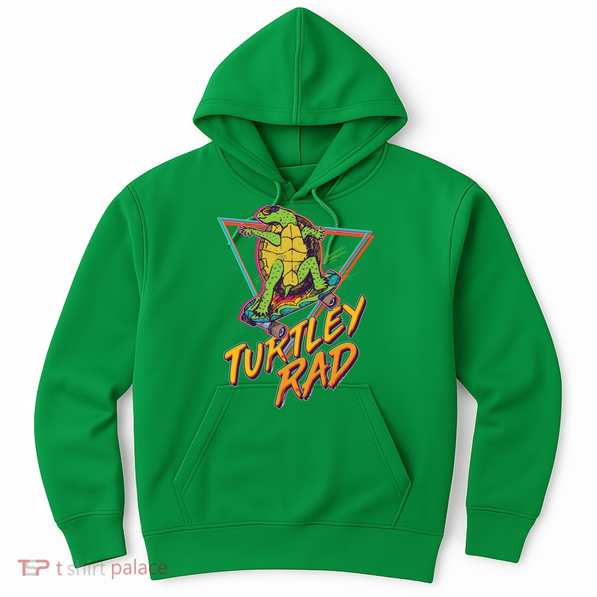 Funny Retro 80's Turtley Rad Skateboarding Turtle Hoodie