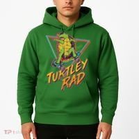Funny Retro 80's Turtley Rad Skateboarding Turtle Hoodie thumb 2
