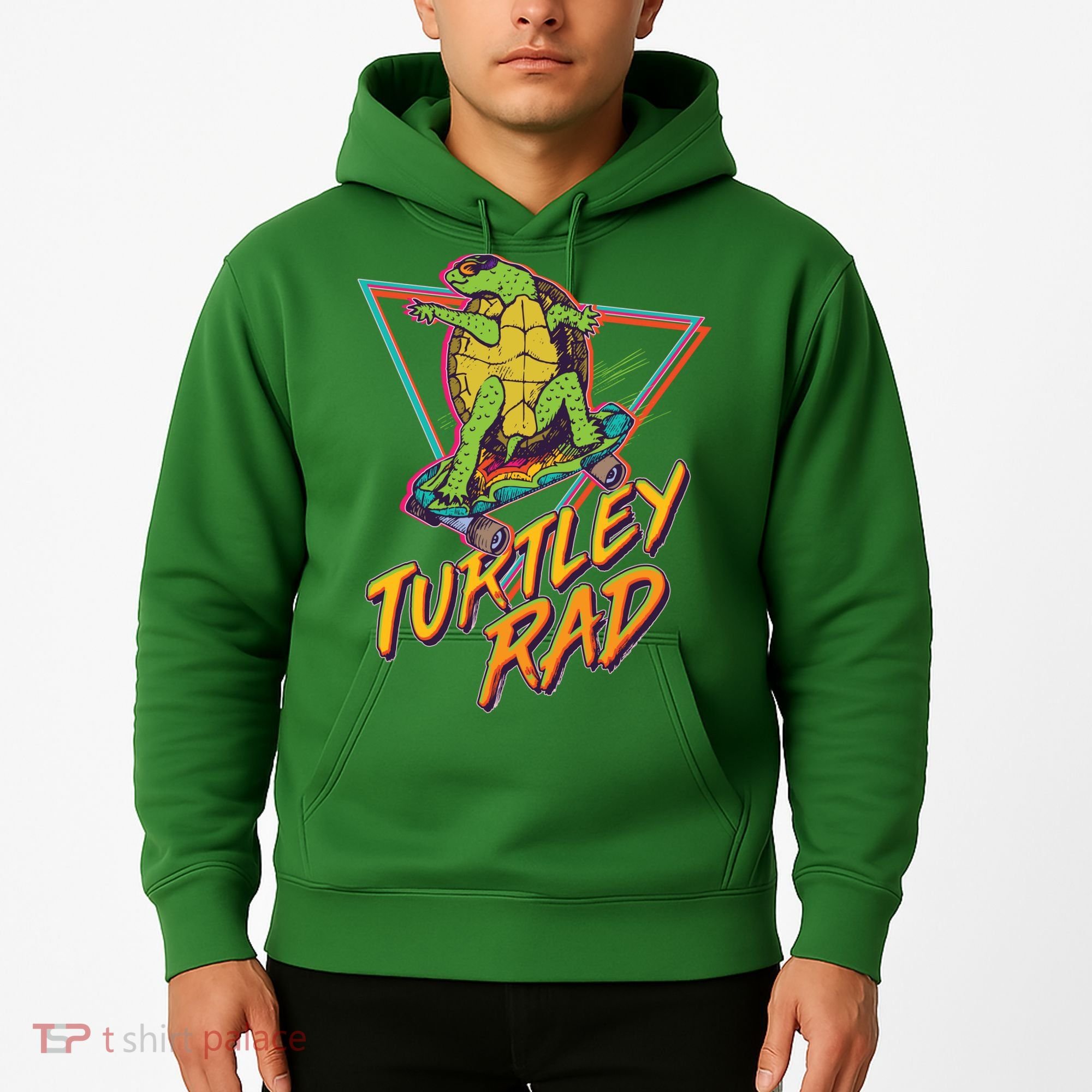 Funny Retro 80's Turtley Rad Skateboarding Turtle Hoodie