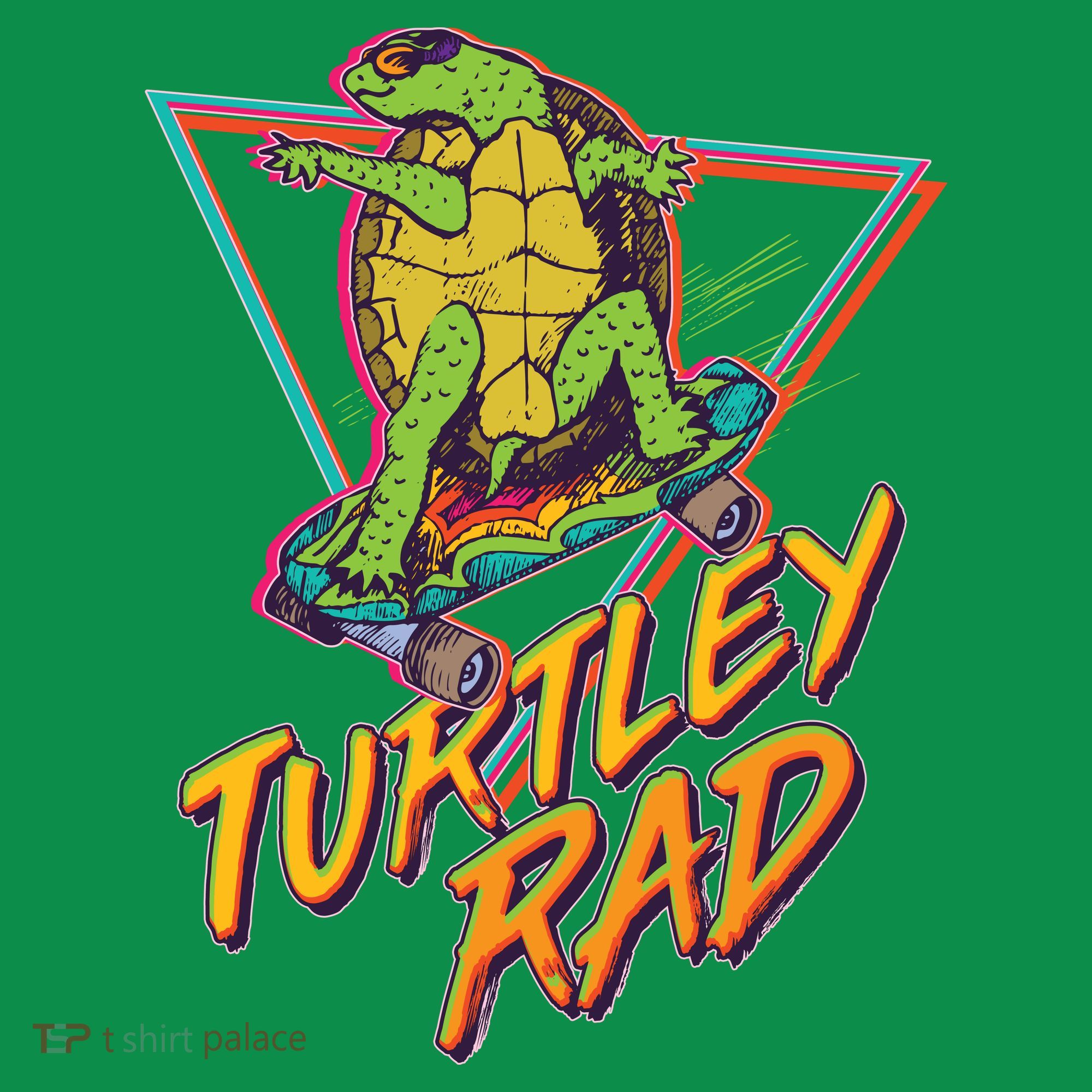 Funny Retro 80's Turtley Rad Skateboarding Turtle Hoodie