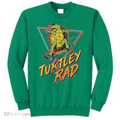 Funny Retro 80's Turtley Rad Skateboarding Turtle Sweatshirt
