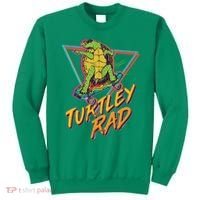 Funny Retro 80's Turtley Rad Skateboarding Turtle Sweatshirt thumb 0