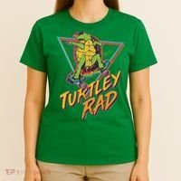 Funny Retro 80's Turtley Rad Skateboarding Turtle T-Shirt thumb 4