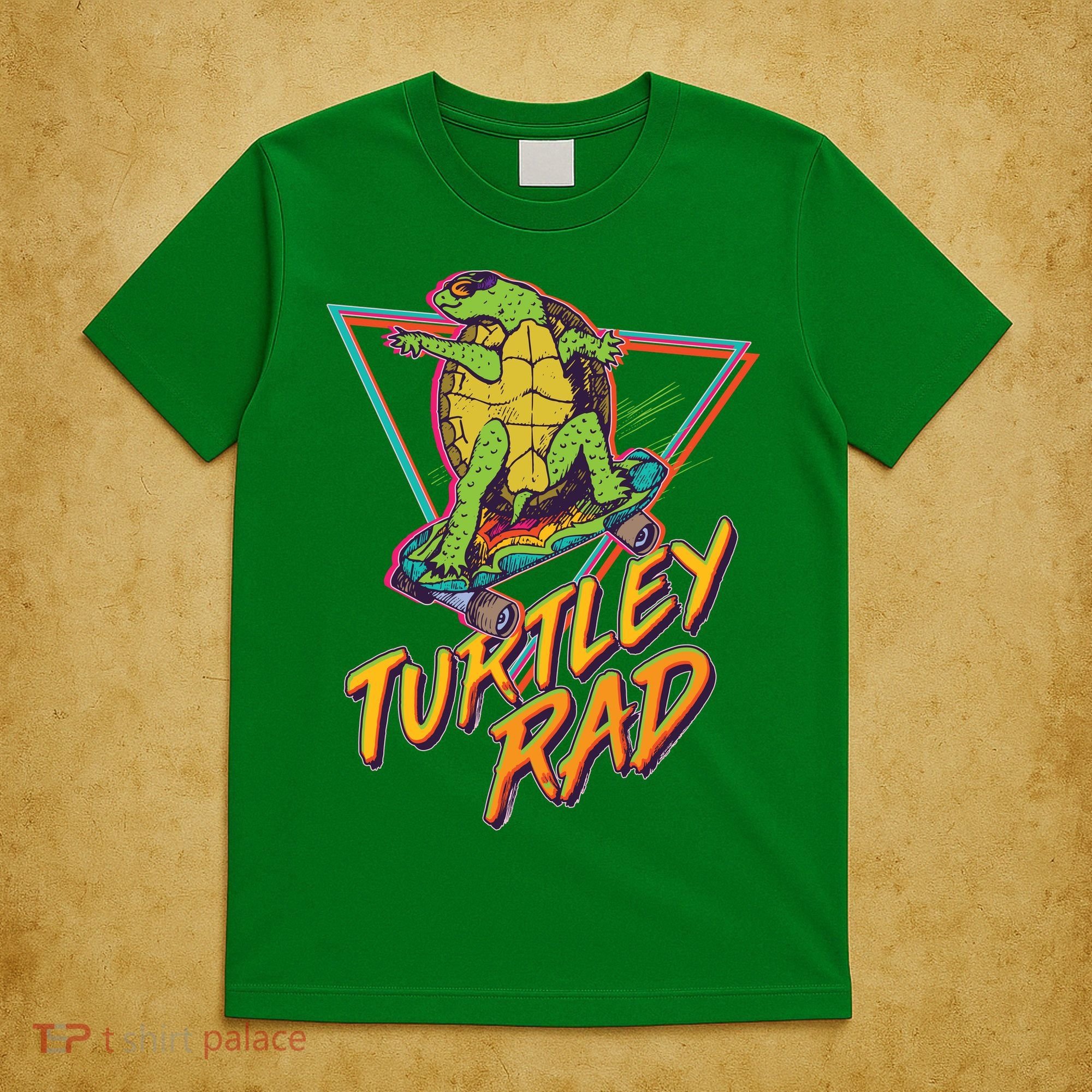 Funny Retro 80's Turtley Rad Skateboarding Turtle T-Shirt