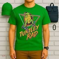 Funny Retro 80's Turtley Rad Skateboarding Turtle T-Shirt thumb 6