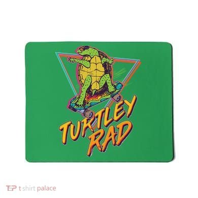 Funny Retro 80's Turtley Rad Skateboarding Turtle Mousepad