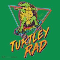 Funny Retro 80's Turtley Rad Skateboarding Turtle Toddler Hoodie thumb 2