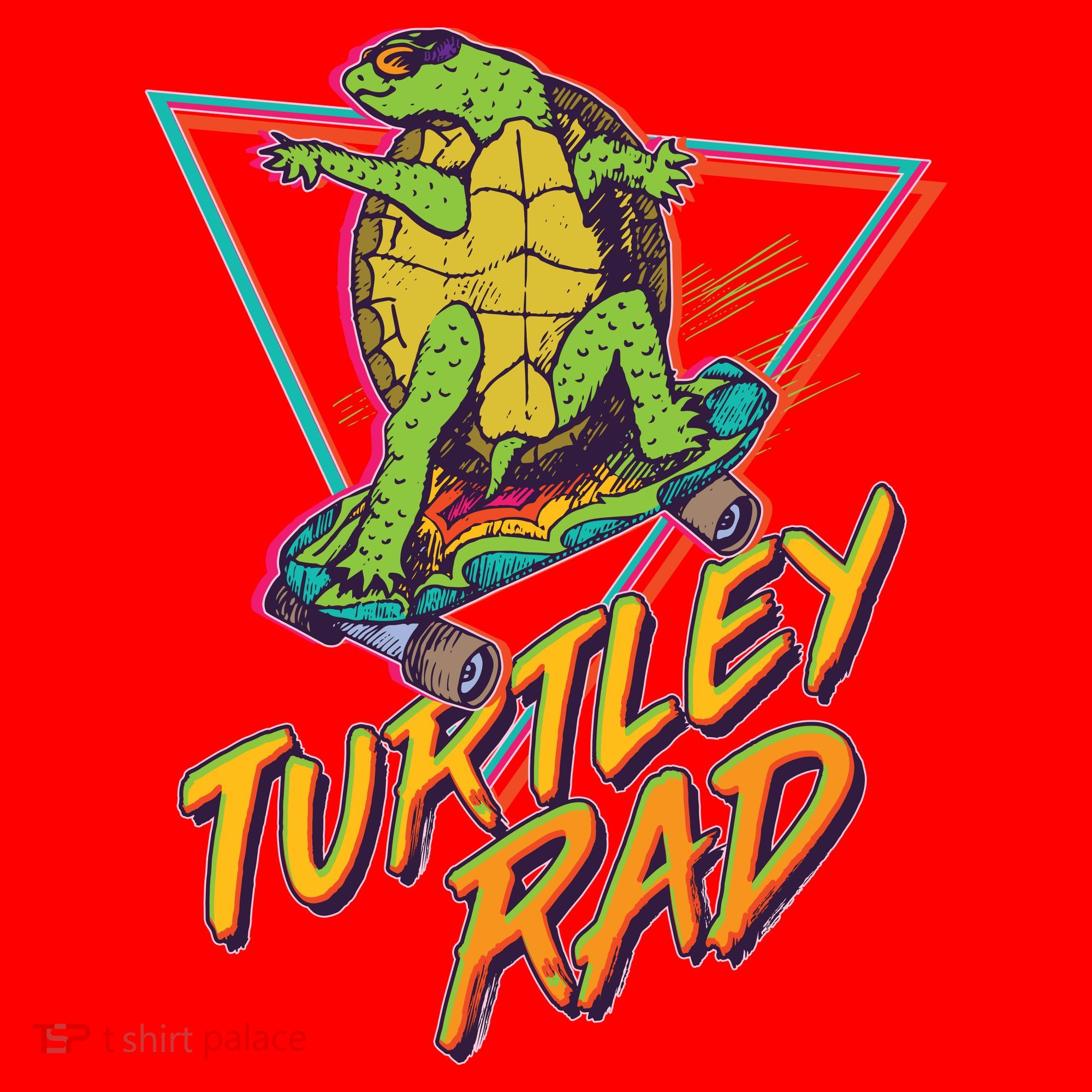 Funny Retro 80's Turtley Rad Skateboarding Turtle Santa Hat