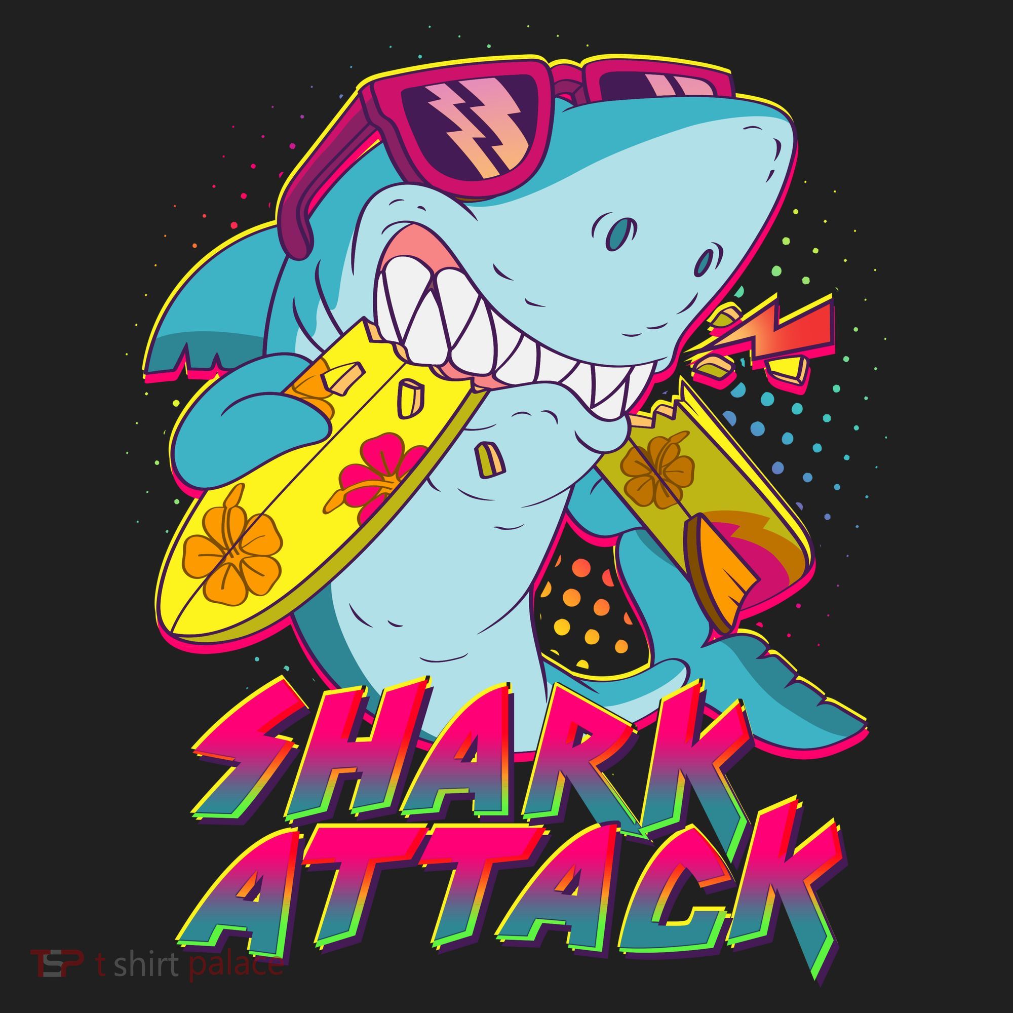 Funny Retro 80s Shark Attack Women's Sweatshirt