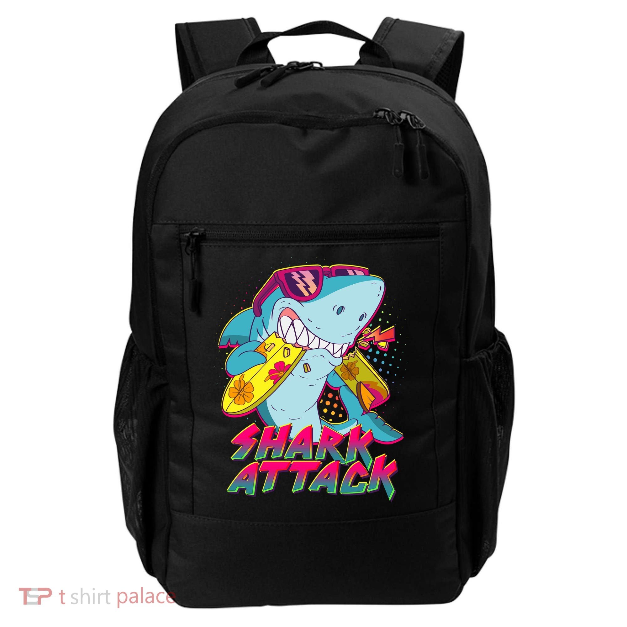 Funny Retro 80s Shark Attack Backpack