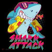 Funny Retro 80s Shark Attack Tote Bag thumb 4