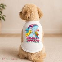Funny Retro 80s Shark Attack Doggie Tank thumb 2