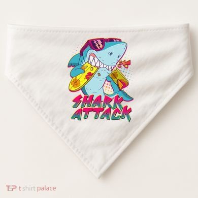 Funny Retro 80s Shark Attack USA-Made Doggie Bandana