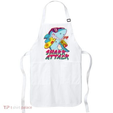 Funny Retro 80s Shark Attack Apron