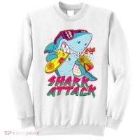 Funny Retro 80s Shark Attack Sweatshirt thumb 0