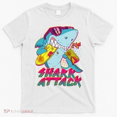 Funny Retro 80s Shark Attack T-Shirt