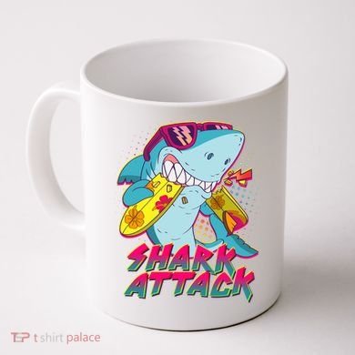 Funny Retro 80s Shark Attack Coffee Mug