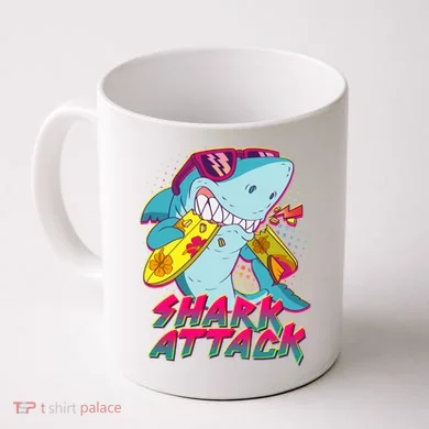 Funny Retro 80s Shark Attack Coffee Mug