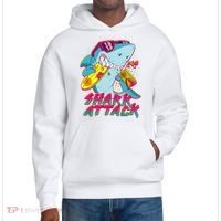 Funny Retro 80s Shark Attack District V.I.T. Heavyweight Hoodie thumb 0