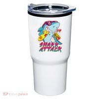 Funny Retro 80s Shark Attack Tumbler thumb 0