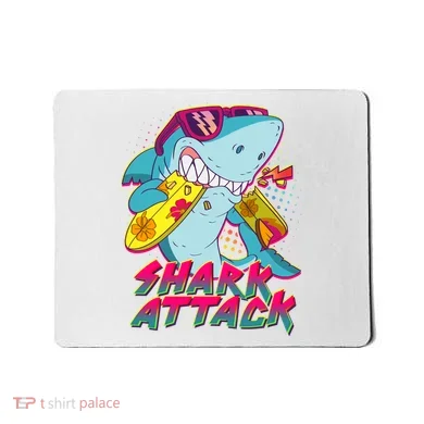 Funny Retro 80s Shark Attack Mousepad