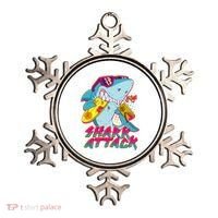 Funny Retro 80s Shark Attack Ornament thumb 0