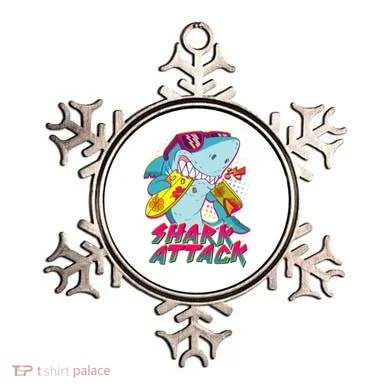 Funny Retro 80s Shark Attack Ornament