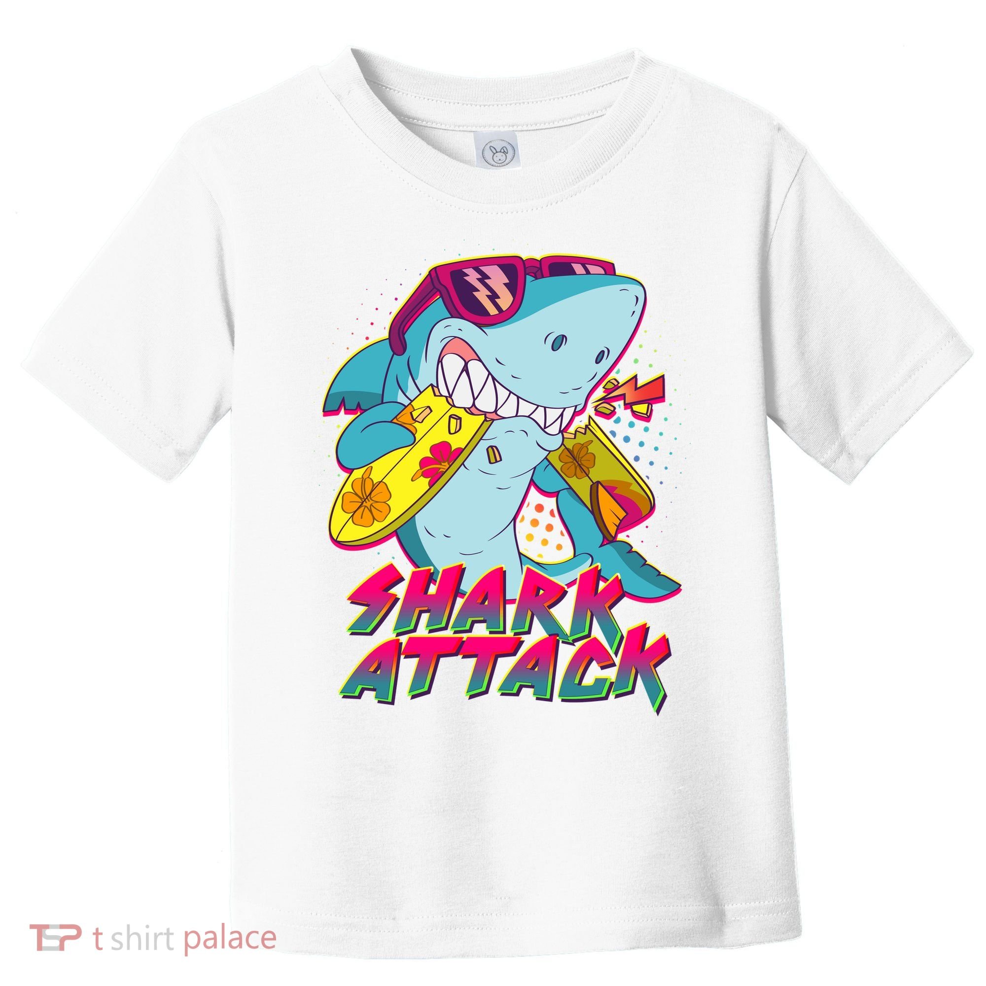 Funny Retro 80s Shark Attack Toddler T-Shirt