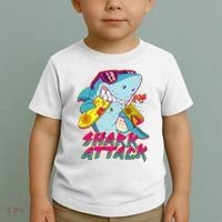 Funny Retro 80s Shark Attack Toddler T-Shirt thumb 2