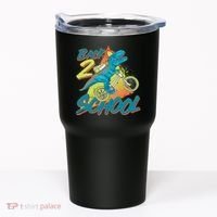 Funny Retro 80's 90's Back To 2 School TRex Dinosaur Bike Tumbler thumb 0