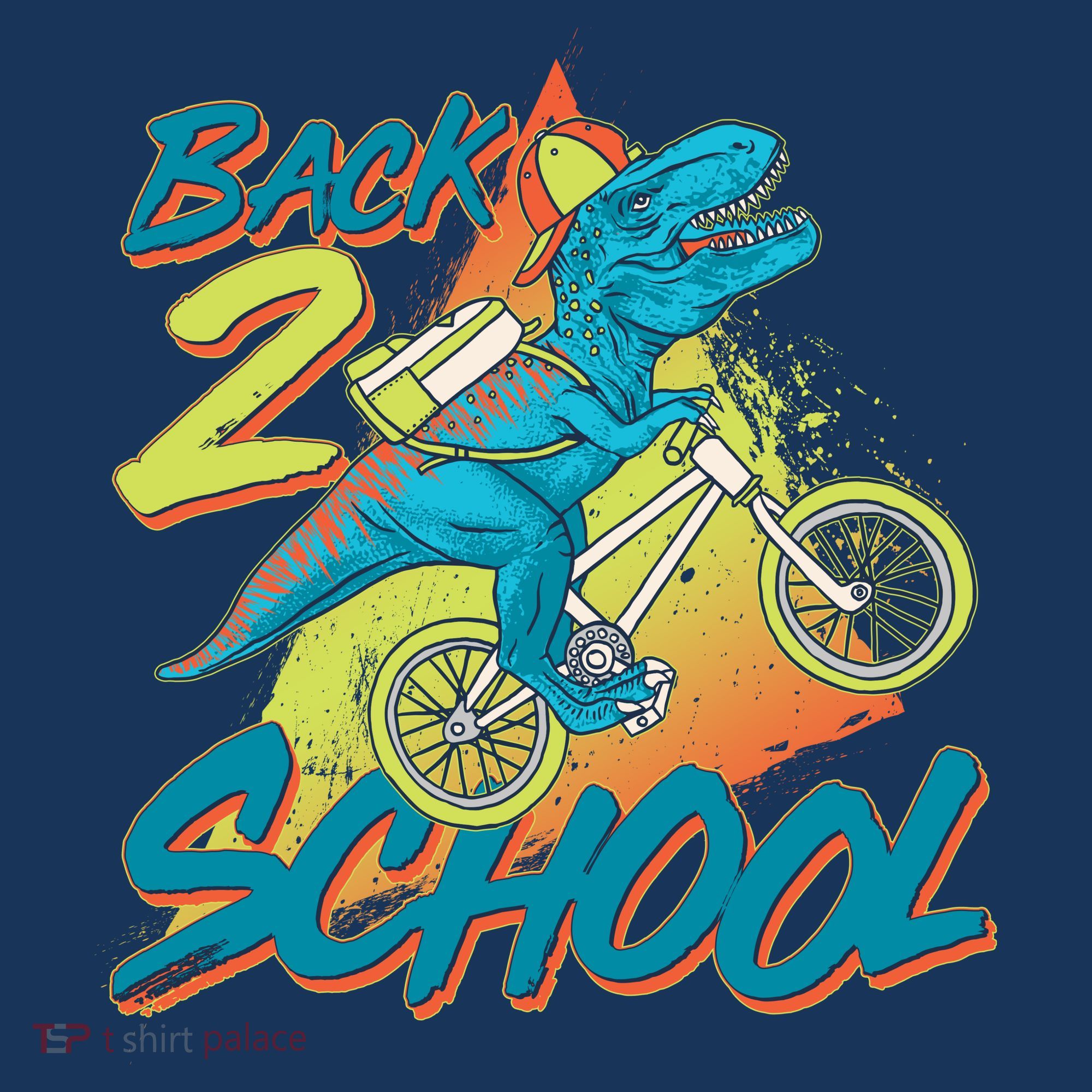 Funny Retro 80's 90's Back To 2 School TRex Dinosaur Bike Sweatshirt