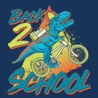 Funny Retro 80's 90's Back To 2 School TRex Dinosaur Bike Mousepad thumb 1