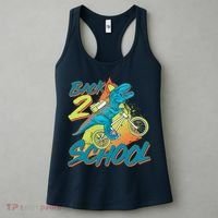 Funny Retro 80's 90's Back To 2 School TRex Dinosaur Bike Women's Tank Top thumb 3