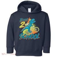 Funny Retro 80's 90's Back To 2 School TRex Dinosaur Bike Toddler Hoodie thumb 0