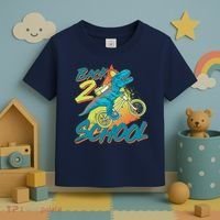 Funny Retro 80's 90's Back To 2 School TRex Dinosaur Bike Toddler T-Shirt thumb 3