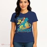 Funny Retro 80's 90's Back To 2 School TRex Dinosaur Bike Women's T-Shirt thumb 4