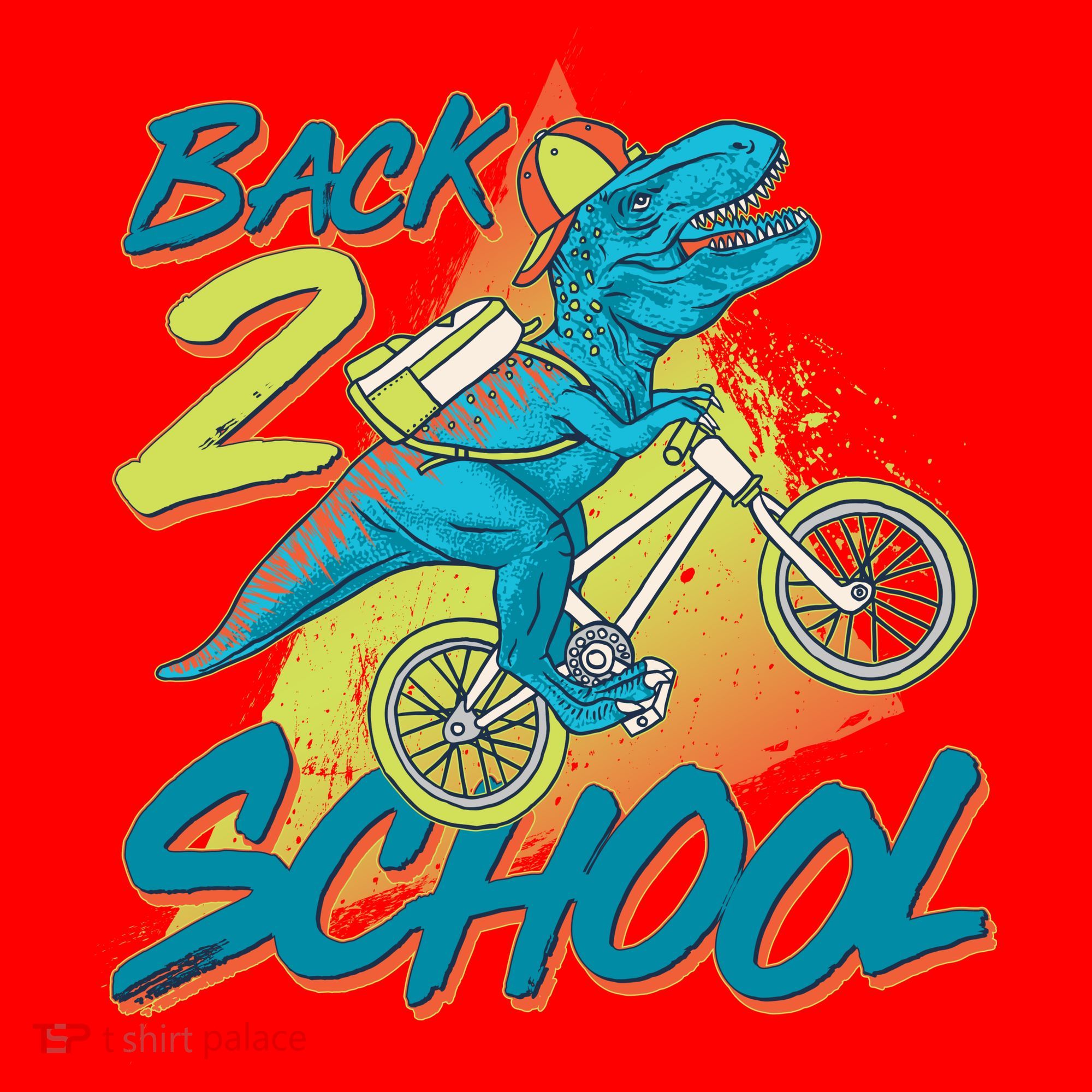 Funny Retro 80's 90's Back To 2 School TRex Dinosaur Bike Santa Hat