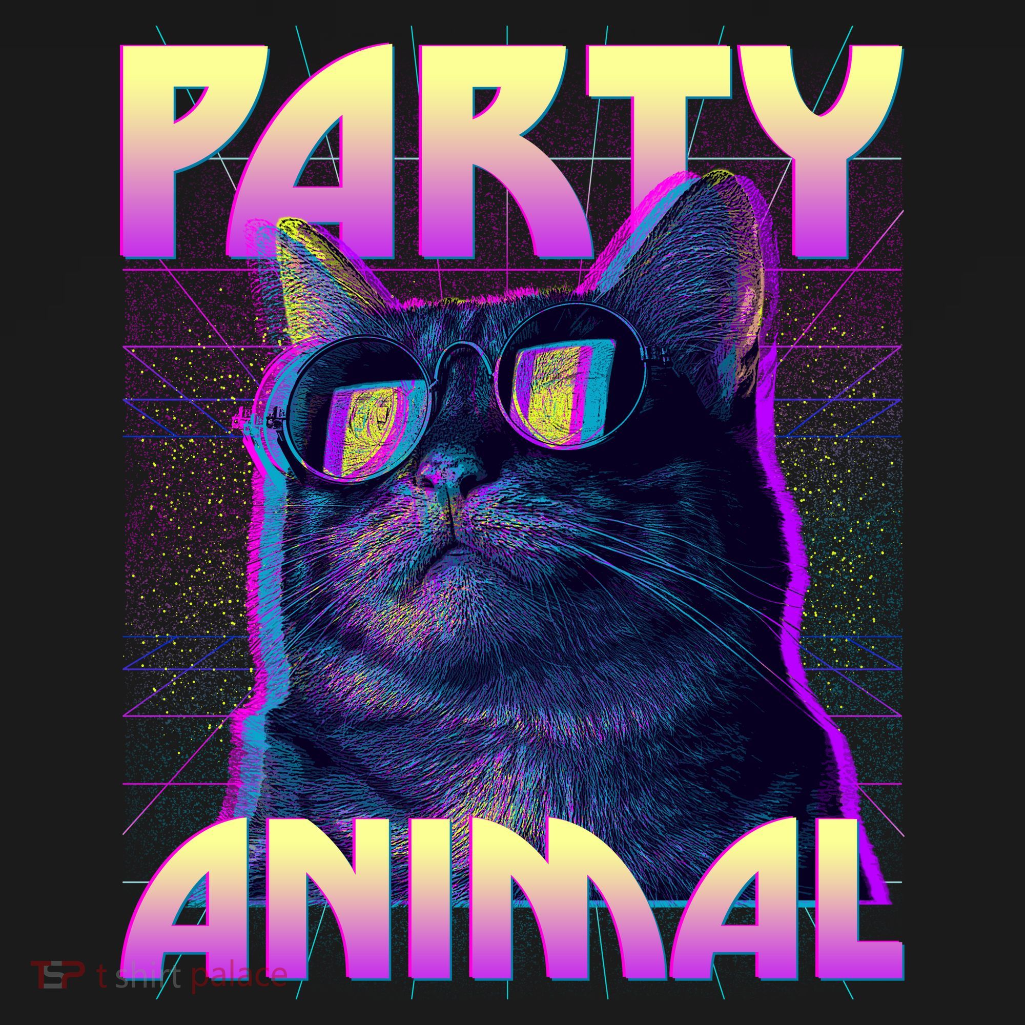 Funny Retro 80s Eighties Party Animal Cat Backpack