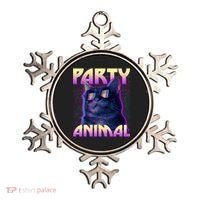 Funny Retro 80s Eighties Party Animal Cat Ornament thumb 0