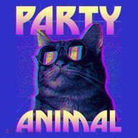 Funny Retro 80s Eighties Party Animal Cat Long Sleeve Shirt thumb 2