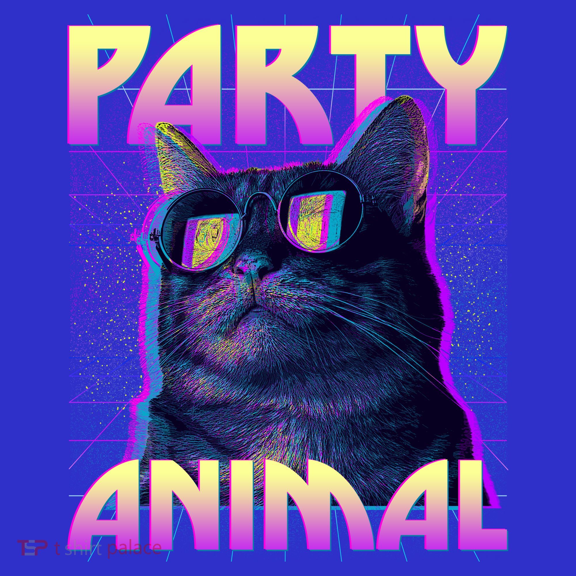 Funny Retro 80s Eighties Party Animal Cat Apron