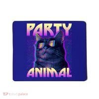Funny Retro 80s Eighties Party Animal Cat Mousepad thumb 0