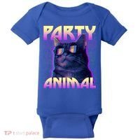 Funny Retro 80s Eighties Party Animal Cat Baby Bodysuit thumb 0