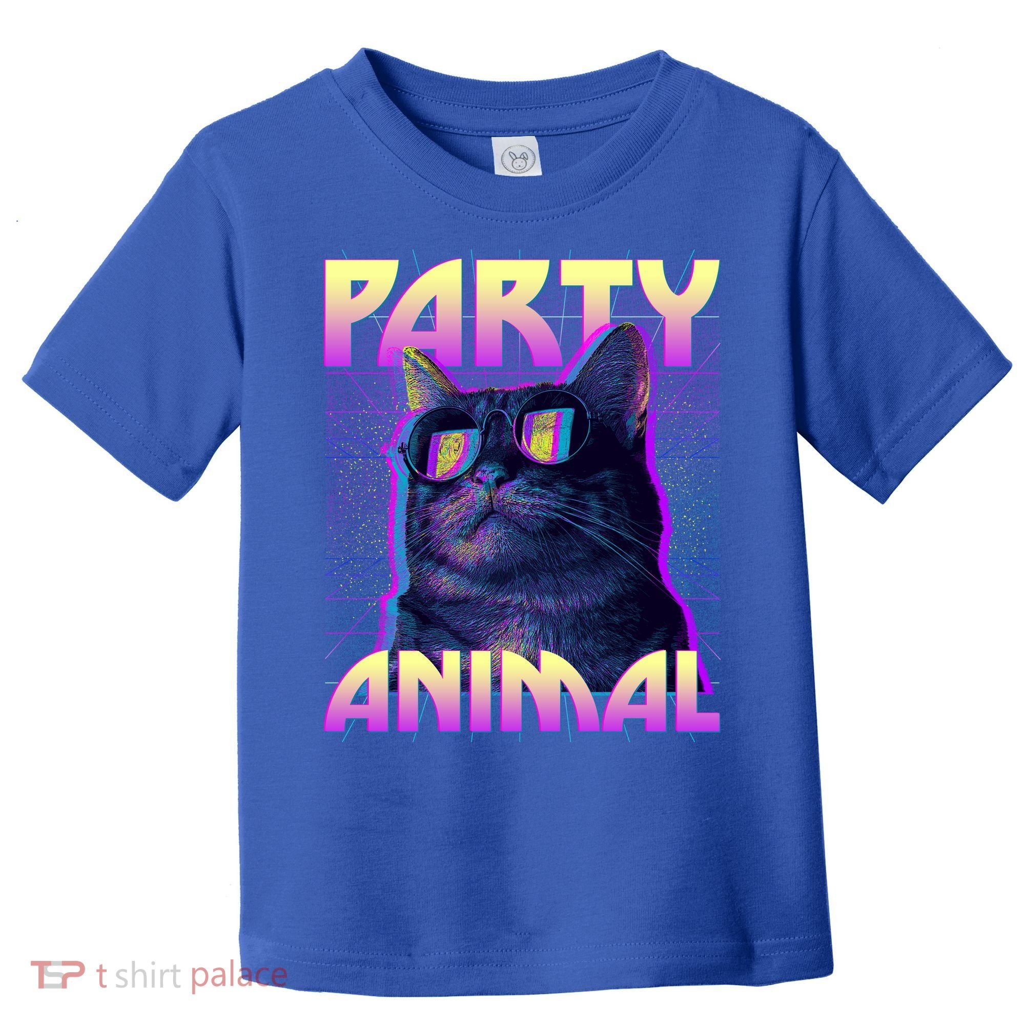 Funny Retro 80s Eighties Party Animal Cat Toddler T-Shirt