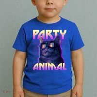 Funny Retro 80s Eighties Party Animal Cat Toddler T-Shirt thumb 2